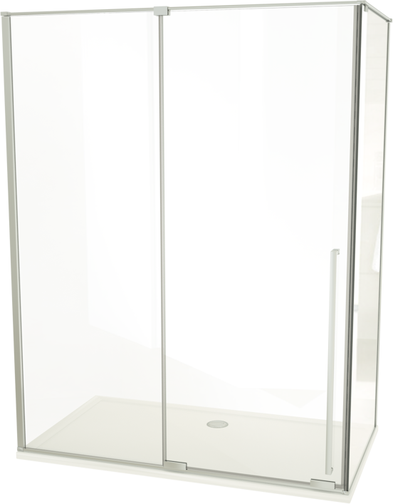 Luca Varess Stilus paroi de douche avec porte coulissante et paroi latérale fixe 160 x 90 cm verre transparent profil chrome brillant