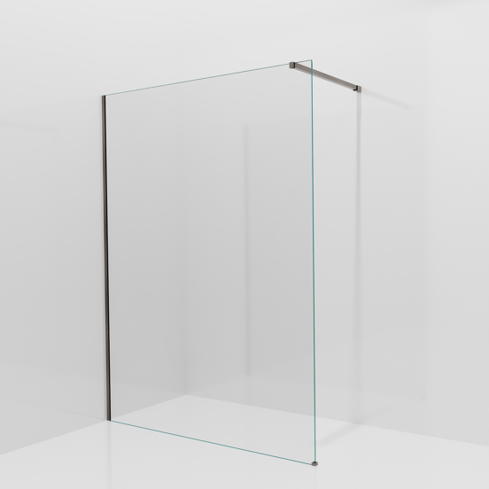 Balmani Modular inloopdouche: 150 x 200 cm, Helder glas met coating, Brushed GunMetal profielen