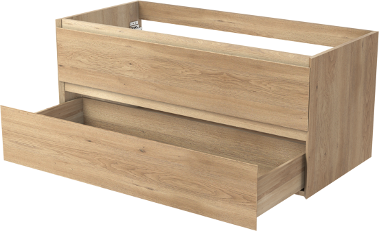 Balmani Mitra zwevende wastafelonderkast 120 x 55 cm naturel eiken 2 lades