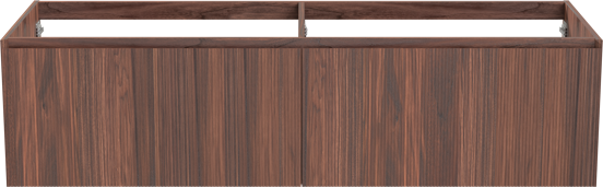 Balmani Fila hängender Waschbeckenunterschrank: 180 x 55 cm, Nussbaum, Furnierholz, 4 Schubladen