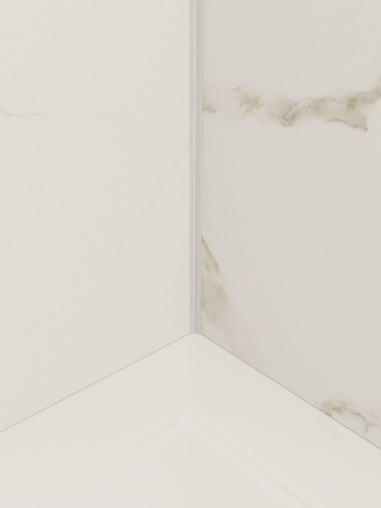 Luca Varess Artdeco revêtement mural de douche 120 x 244 cm alu-composite  aspect marbre blanc