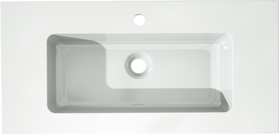 Storke Diva enkele wastafel glanzend composiet marmer 80 x 40 cm