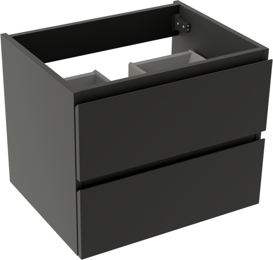 Storke Delta meuble sous-lavabo suspendu 60 x 48 cm noir mat 2 tiroirs