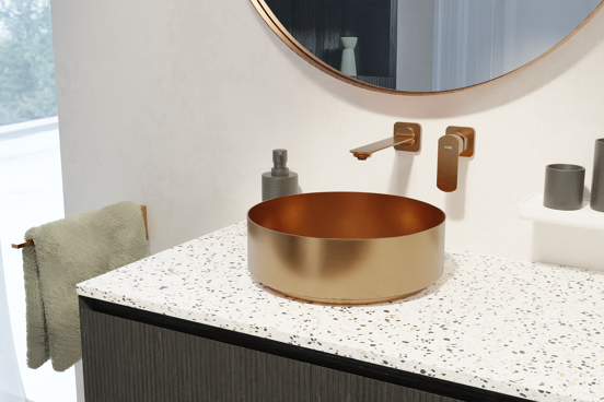 Balmani Accia waskom Brushed Rosegold roestvrij staal rond Ø 36 cm