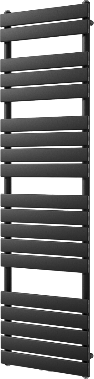 Vipera Vulcan enkele handdoekradiator 50 x 180 cm centrale verwarming mat zwart zij- en middenaansluiting 1.049W