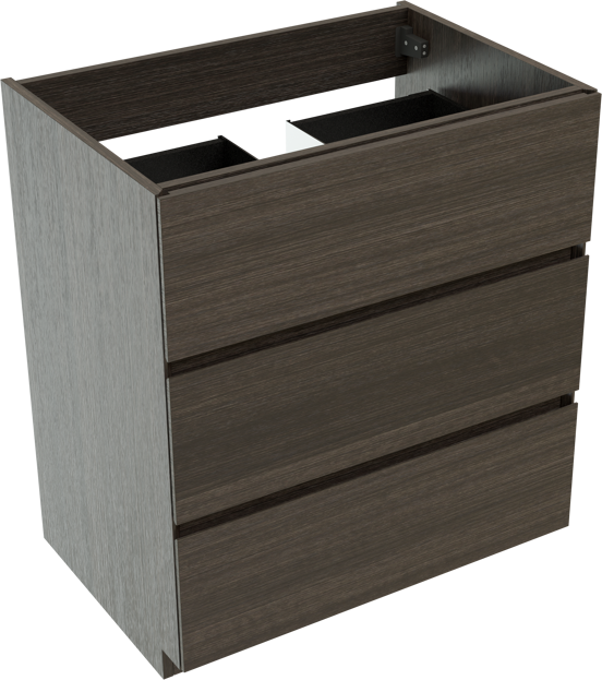 Storke Edge staande wastafelonderkast 75 x 52 cm donkere eik 3 lades