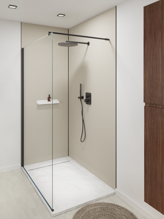 Luca Varess Artdeco revêtement mural de douche 120 x 244 cm alu-composite beige mat