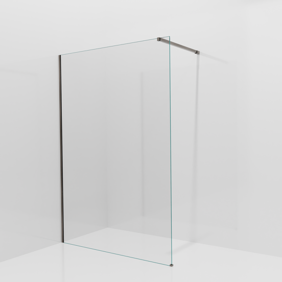 Balmani Modular inloopdouche: 140 x 200 cm, Extra helder glas met coating, Brushed GunMetal profielen