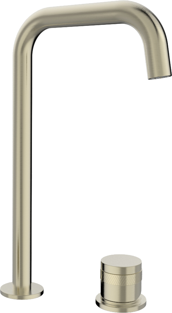 Blaufoss Pavilion Flat verhoogde wastafelkraan Brushed Champagne Gold