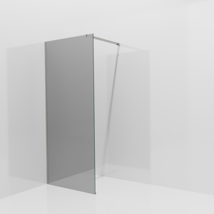 Balmani Modular douche à l'italienne: 90 x 200 cm, Verre miroir reflex, avec coating, Profil Brushed Inox