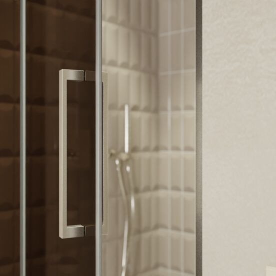 Balmani Senses Design douche draaideur links 100 cm x 210 cm Brons glas, Brushed CoolMetal profielen