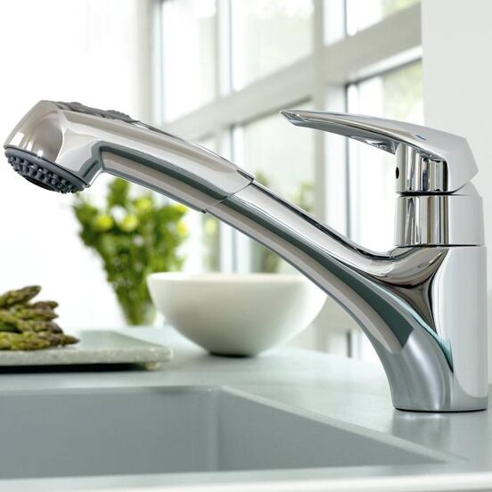 Grohe Eurodisc keukenkraan met uittrekbare handdouche glanzend chroom