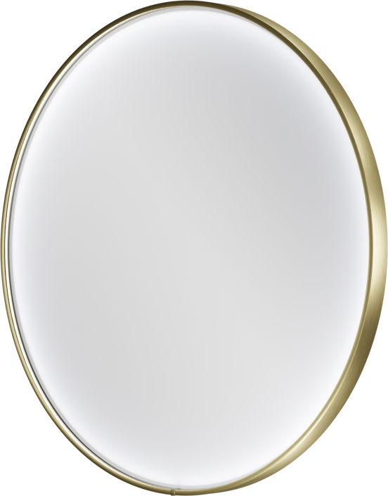 Balmani Secret rond badkamerspiegel Brushed Champagne Gold Ø 80 cm met spiegelverlichting en anti-damp