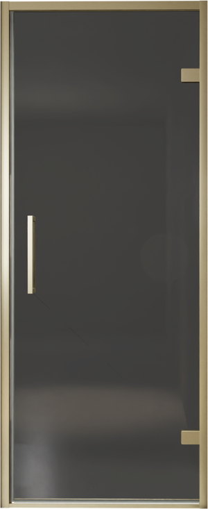 Balmani Senses Design Dusche Drehtür, Rechts, 90 cm x 210 cm, Rauchglas, Profil Brushed Champagner Gold