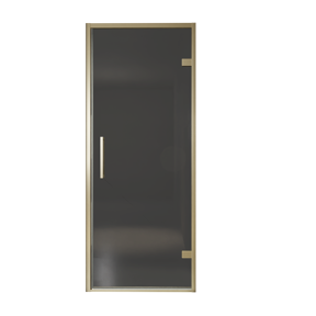 Balmani Senses Design porte pivotante à droite 90 cm x 210 cm verre fumé, Profil Brushed Champagne Gold