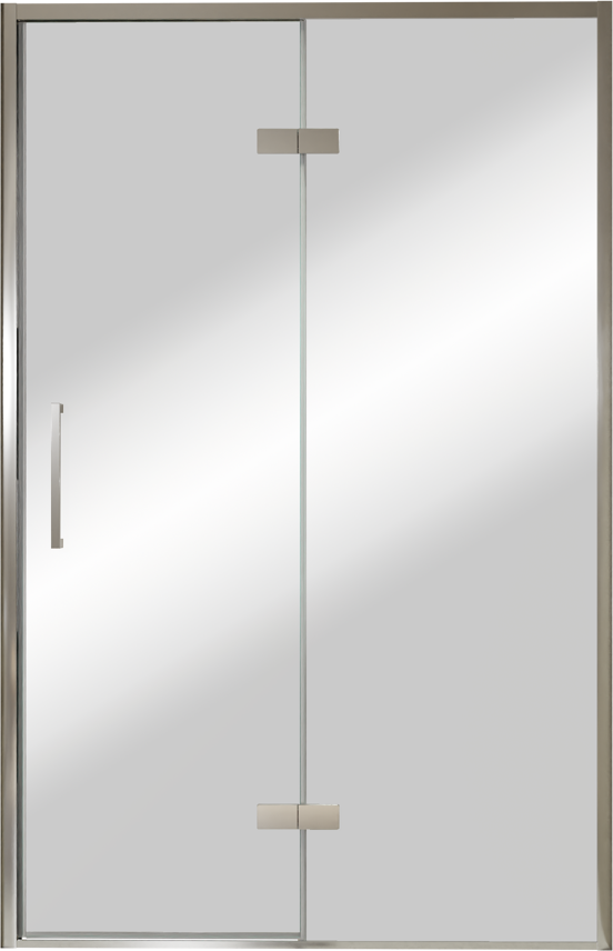 Balmani Senses Design porte pivotante à droite 140 cm x 210 cm verre Miroir Reflex, Profil chrome, coating inclus