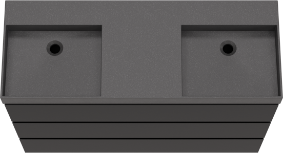 Storke Edge meuble salle de bains à poser 120 x 46 cm noir mat avec Jura double vasque en quartz noir mat