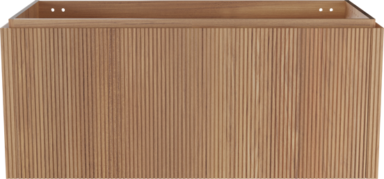 Balmani Eclips meuble sous-lavabo suspendu 120 x 55 cm Teck 2 tiroirs Nervure sym. vert.