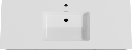Storke Edge meuble salle de bains suspendu 135 x 52 cm béton gris foncé avec Diva plan simple en marbre composite blanc brillant
