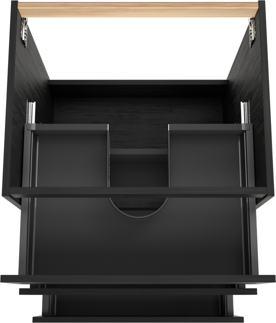 Balmani Lucida meuble sous-lavabo a poser 67,5 x 55 cm chêne noir 3 tiroirs