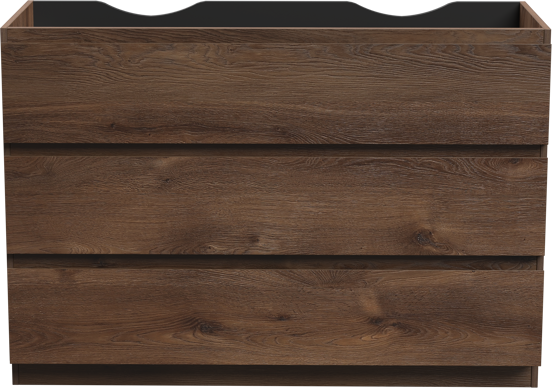 Linie Lado meuble sous-vasque a poser 120 x 46 cm chêne brun 3 tiroirs