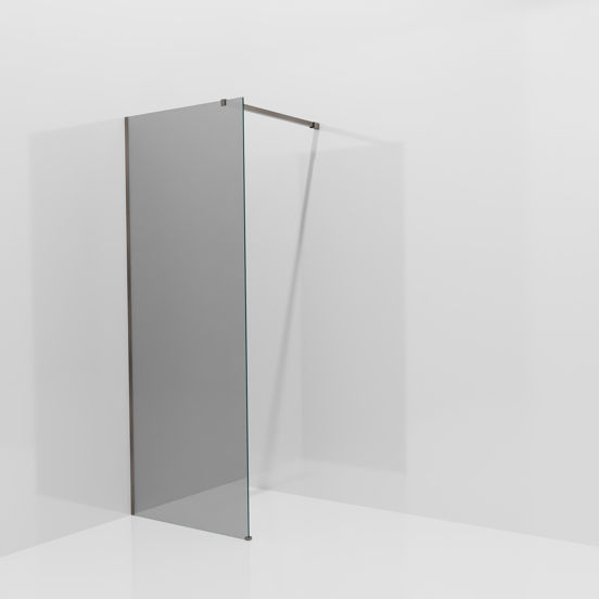 Balmani Modular inloopdouche: 80 x 200 cm, Reflex spiegelglas met coating, Brushed GunMetal profielen