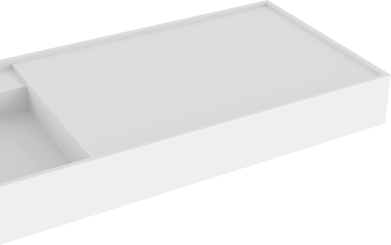 Balmani Cubo vasque asymétrique gauche Solid Surface mat 160 x 49 cm