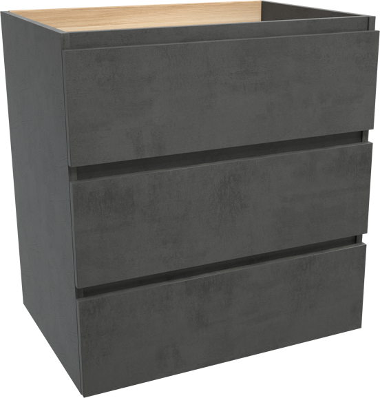 Balmani Lucida staande wastafelonderkast 75 x 55 cm beton donkergrijs 3 lades