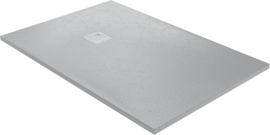 Balmani Vega douchebak 120 x 80 cm composietmarmer donkergrijs leisteenstructuur
