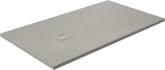 Luca Varess Classy receveur de douche 140 x 80 cm marbre composite gris clair mat structure rock