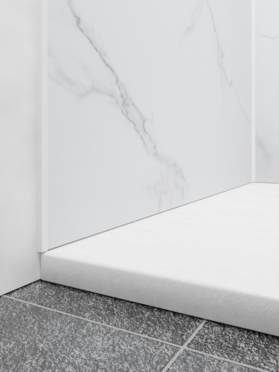 Linie Plato set hoekprofiel + zijprofielen voor douchewandbekleding 260 cm mat wit