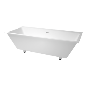 Balmani Kantiga 2-Personen-Einbaubadewanne: 180 x 80 cm, Solid Surface, Weiß matt