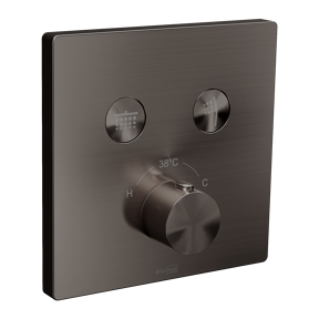 Blaufoss Smartbox Switch-Line Thermostat-Duscharmatur: Unterputz, für 2 Verbraucher, Brushed Gunmetal, Einbauelement inklusive