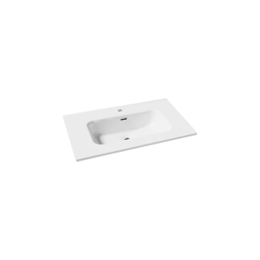 Linie Baro enkele wastafel glanzend witte Porselein 70 x 46 cm