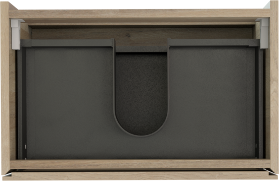 Storke Edge hängender Waschbeckenunterschrank: 60 x 40 cm, Eiche rustikal, 2 Schubladen