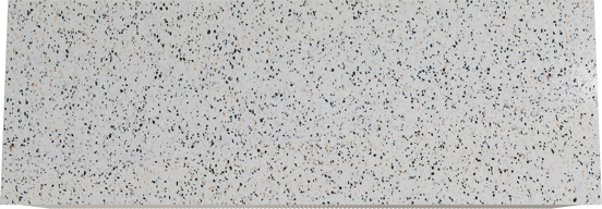 Storke Ribs zwevend badkamermeubel 150 x 52 cm zijdegrijs met Tavola enkel of dubbel tablet in mat wit/zwart terrazzo, Verticale symmetrische rechte ribbel