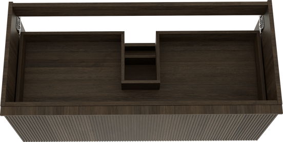 Balmani Forma zwevende wastafelonderkast 120 x 55 cm gerookt eiken 2 lades vert. sym. groef