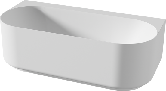 Balmani Scala baignoire semi-ilôt ovale 175 x 80 cm Solid Surface blanc mat