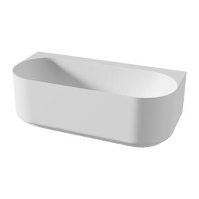 Balmani Scala baignoire semi-îlot ovale 175 x 80 cm Solid Surface blanc mat
