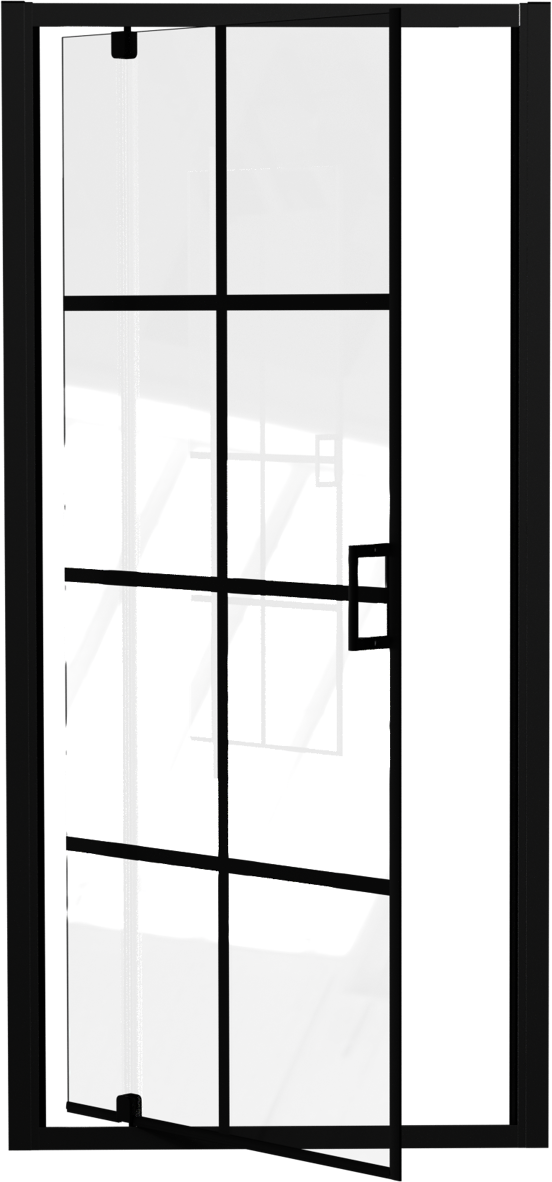 Luca Varess Vidor porte pivotante 90 x 190 cm verre Square profil noir mat