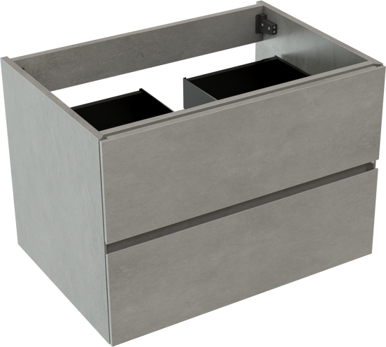 Storke Edge meuble sous-vasque suspendu 75 x 52 cm béton gris foncé 2 tiroirs