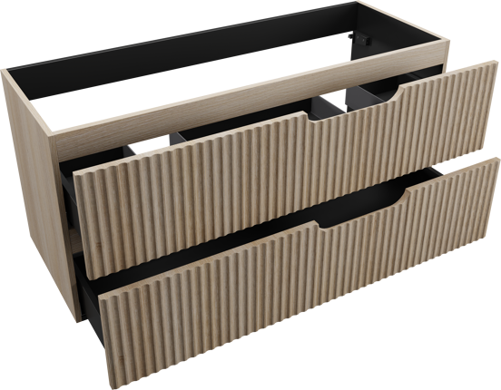 Linie Ribbo meuble sous-vasque suspendu 120 x 46 cm chêne clair 2 tiroirs