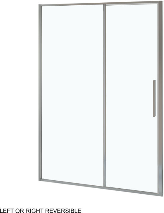 Luca Varess Morano douchecabine met draaideur en 2 vaste zijwanden 90 x 140 cm helder glas glans chroom profiel - deur