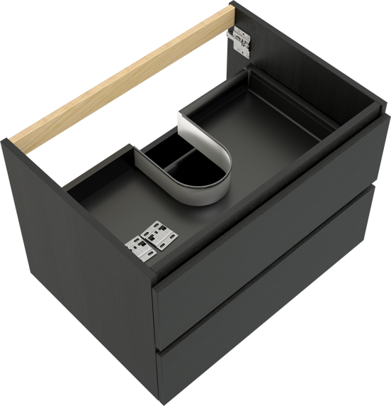 Balmani Lucida meuble sous-lavabo suspendu 75 x 55 cm chêne noir 2 tiroirs