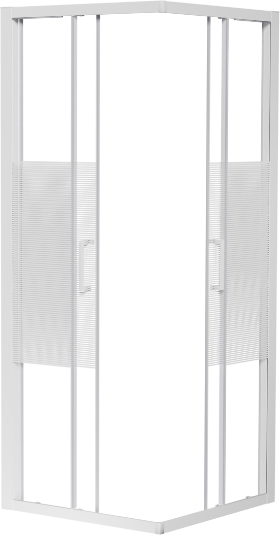 Luca Varess Talan douche schuifdeur 80 x 200 cm gestreept glas glanzend wit profiel