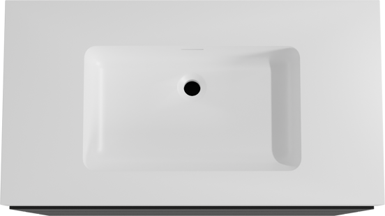 Storke Edge staand badkamermeubel 95 x 52 cm mat zwart met Mata High enkele wastafel in solid surface mat wit
