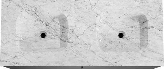 Balmani Mitra meuble salle de bains suspendu 135 x 55 cm noir mat avec Tablo Arcato double vasque en marbre carrara