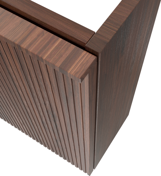 Balmani Forma zwevende fonteinkast 42 x 21 cm Amerikaans notenhout