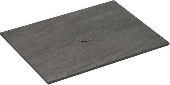 Balmani Studio Duschwanne: 120 x 90 cm, Keramik, Basalt Black