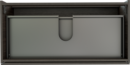 Storke Edge hängender Bad-Unterschrank, 105 x 52 cm, Eiche dunkel, 2 Schubladen